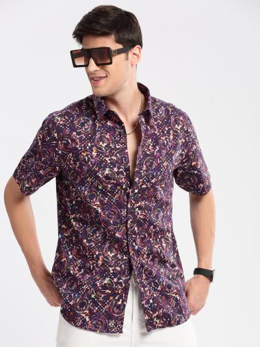 Printed Purple Shirt